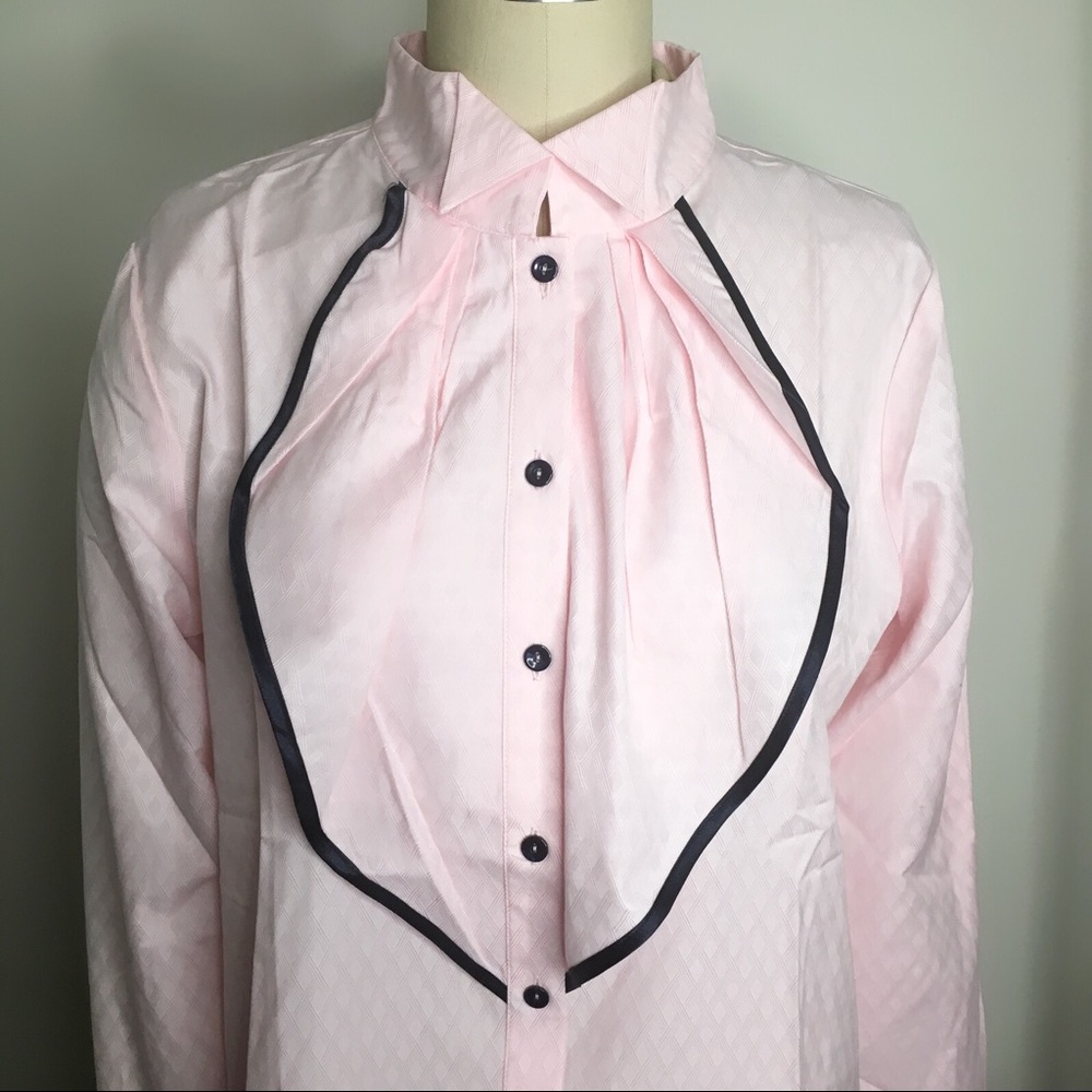 Frilly Button Front Pink Ruffle Blouse - Picture 2 of 8